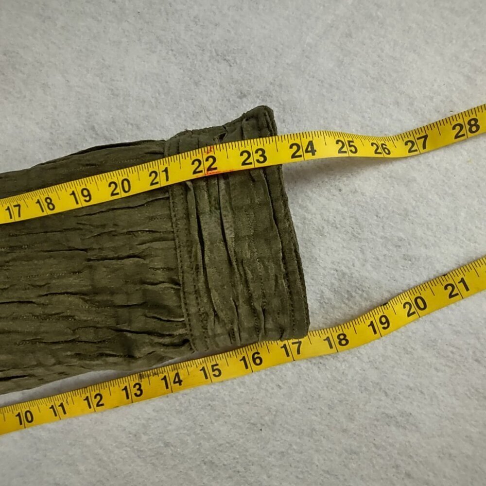 Ruby Rd. Women's Olive Green Crinkle Textured Lightweight Jacket - Size 12 - Picture 11 of 13